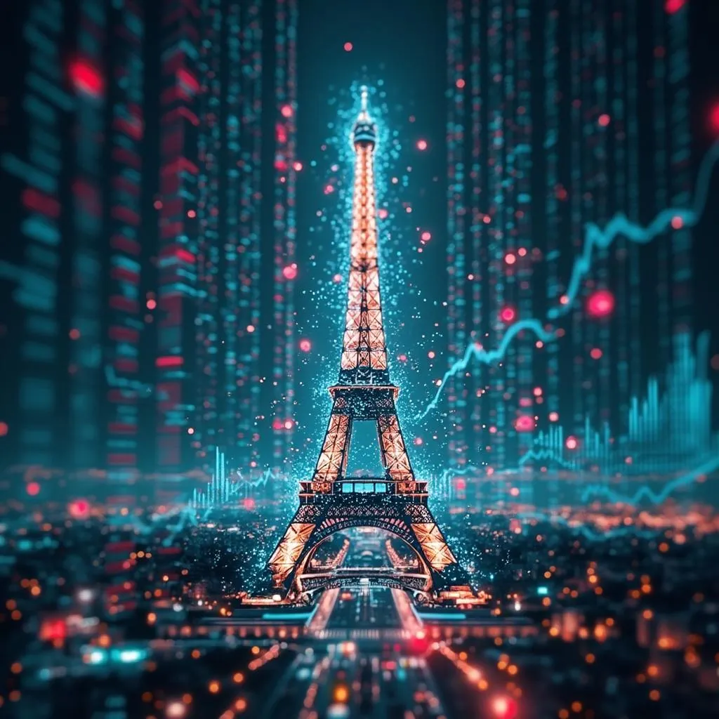 Visualisation conceptuelle de l'IA et de la finance en France